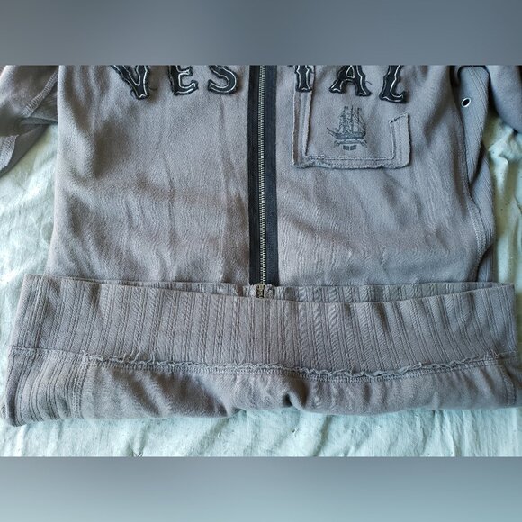 Vestal Vintage Distressed Hoodie (Gray, M) Y2K - Picture 9 of 15